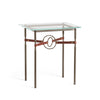 Hubbardton Forge Bronze Bronze British Brown Leather Glass Top (Va) Equus Side Table