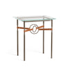 Hubbardton Forge Bronze Bronze Chestnut Leather Glass Top (Va) Equus Side Table