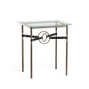 Hubbardton Forge Bronze Bronze Black Leather Glass Top (Va) Equus Side Table