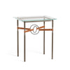 Hubbardton Forge Bronze Dark Smoke Chestnut Leather Glass Top (Va) Equus Side Table