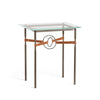 Hubbardton Forge Bronze Natural Iron Chestnut Leather Glass Top (Va) Equus Side Table