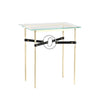 Hubbardton Forge Modern Brass Sterling Black Leather Glass Top (Va) Equus Side Table