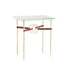 Hubbardton Forge Modern Brass Modern Brass British Brown Leather Glass Top (Va) Equus Side Table