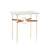 Hubbardton Forge Modern Brass Modern Brass Chestnut Leather Glass Top (Va) Equus Side Table