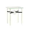 Hubbardton Forge Modern Brass Modern Brass Black Leather Glass Top (Va) Equus Side Table