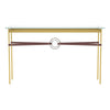 Hubbardton Forge Modern Brass Bronze British Brown Leather Glass Top (Va) Equus Console Table