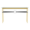 Hubbardton Forge Modern Brass Vintage Platinum Black Leather Glass Top (Va) Equus Console Table