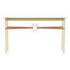 Hubbardton Forge Modern Brass Soft Gold Chestnut Leather Glass Top (Va) Equus Console Table