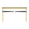 Hubbardton Forge Modern Brass Sterling Black Leather Glass Top (Va) Equus Console Table