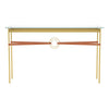 Hubbardton Forge Modern Brass Modern Brass Chestnut Leather Glass Top (Va) Equus Console Table