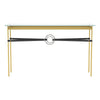 Hubbardton Forge Modern Brass Oil Rubbed Bronze Black Leather Glass Top (Va) Equus Console Table