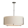 Hubbardton Forge Dark Smoke Natural Anna Inner Shade & Natural Anna Outer Shade Exos Double Shade Large Scale Pendant