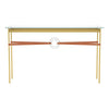 Hubbardton Forge Modern Brass Vintage Platinum Chestnut Leather Glass Top (Va) Equus Console Table