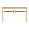 Hubbardton Forge Modern Brass Oil Rubbed Bronze Chestnut Leather Glass Top (Va) Equus Console Table