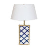 Dana Gibson Bamboo Blue Lattice Lamp