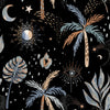 Roommates Nuit Tropicale Peel And Stick Black Wallpaper