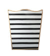 Dana Gibson Black Penstripe Wastebasket